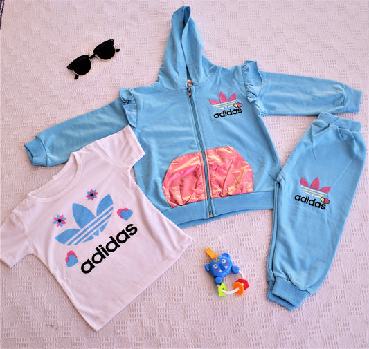 3-Piece Set: Hoodie with Shirt and Trouser