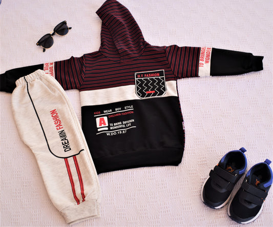 Red Lining Hoodie with Trouser