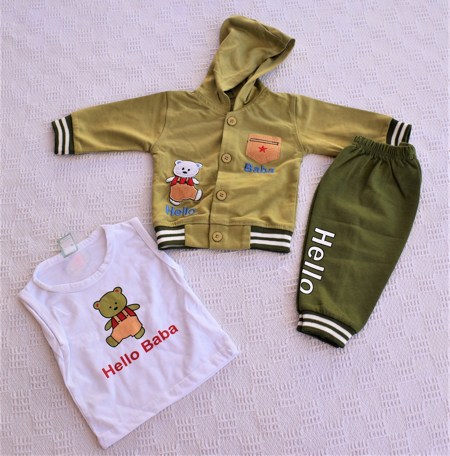 Hello Baba 3-Piece Hoodie Set